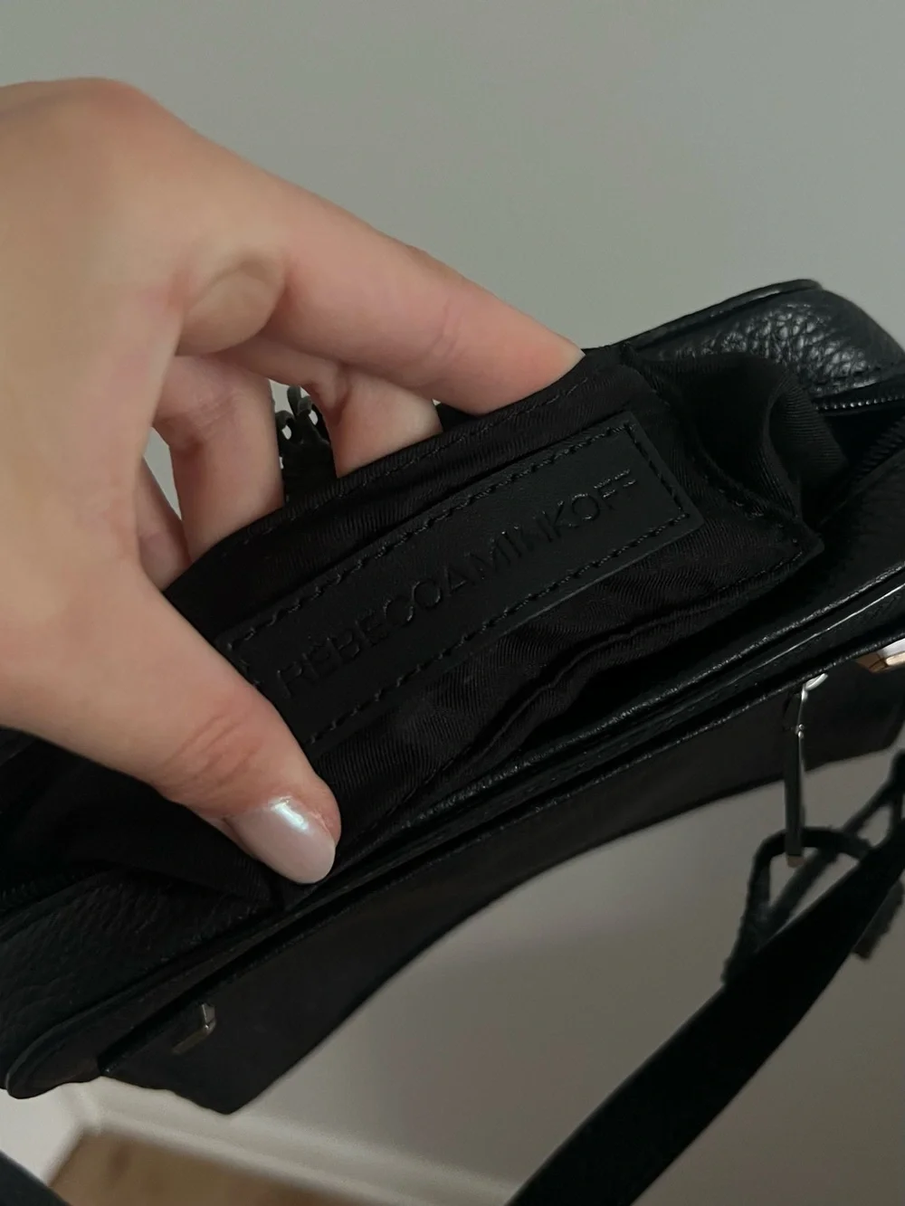 Rebecca Minkoff Black Pebbled Leather Crossbody Messenger